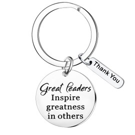 Nfyxcaz Thank You Gifts For Boss Leader Keychain Gifts Boss Lady Birthday Gifts Boss Day Gifts For Boss Great Leaders Inspire Greatness In Others Keyring