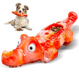BellaWagg Dog Toy for Aggressive Chewers:Tough Chew Toys for Medium & Large Breeds,Crocodile Dog Toy Reduce Pet Anxiety and Boredom to Keep Them Busy,Milk Flavored