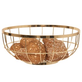 Present Time Gold/Metal Fruit Basket