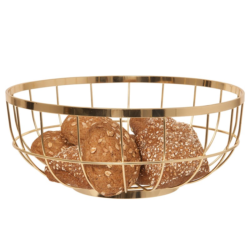 Present Time Gold/Metal Fruit Basket