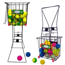 4th Improvements,Tennis Balls Hopper , Pickleball Hopper,75 Tennis Or 50 Picklel Capacity,Also As Ball Picker,Easy to Pick Up 30 Tennis Or Pickle in 1 Minute, Easily Placed in The Trunk of A Car