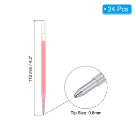 PATIKIL Gel Pen Refills, 24 Pcs 0.8mm Medium Point Pastel Coloring Gel Ink Pen Replace Refills for Retractable Click Pens Writing Drawing Doodling Office Study Classroom Supplies,Dark Pink