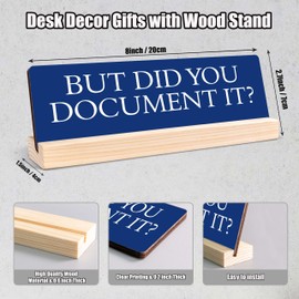 But Did You Document It Sign, Blue Office Decorations for Work, Office Decor for Men, Wooden Plaque Funny Home Decor, Cubicle Decorations for Women Desk, Desk Accessories for Coworkers Employees