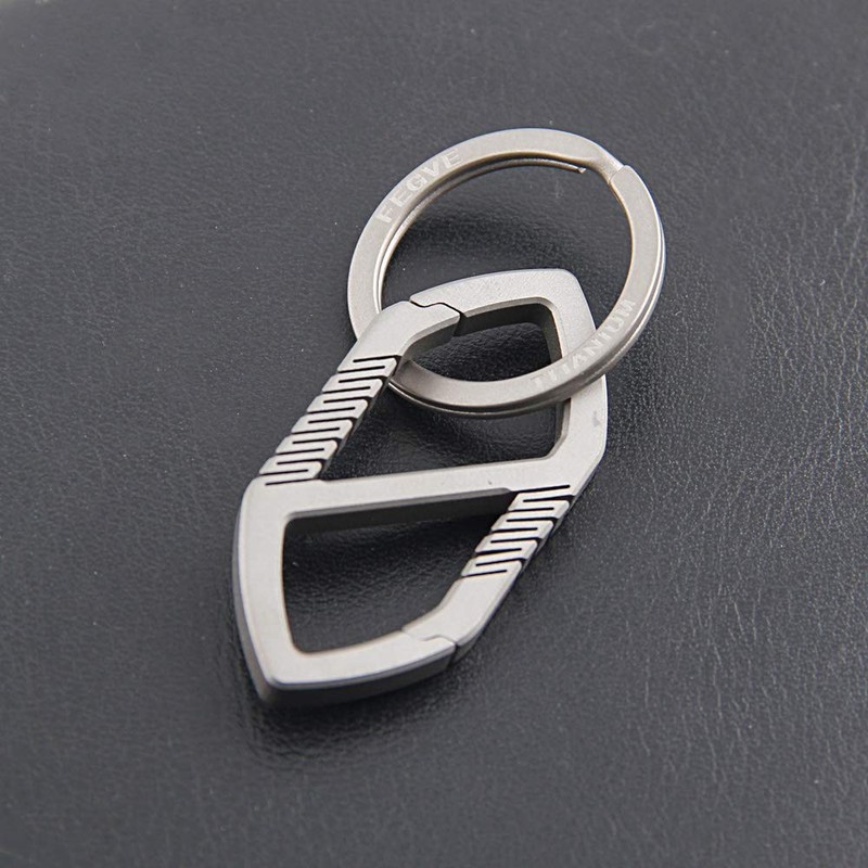 FEGVE Titanium Keychain Integrated Spring Structure Quick Release Carabiner with