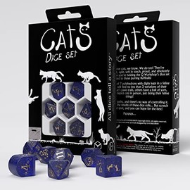 rcat04 - set 7 dadi - cats modern dice set: meowster