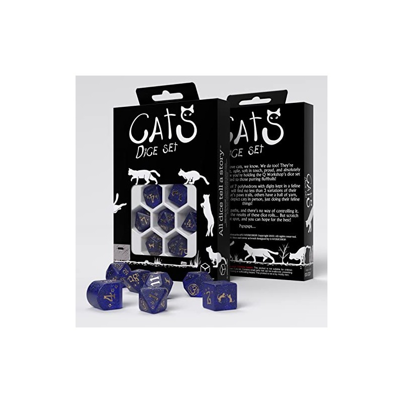rcat04 - set 7 dadi - cats modern dice set: