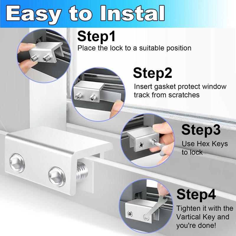 Window Locks,10 Sets Sliding Window Locks with Key, Window Locks