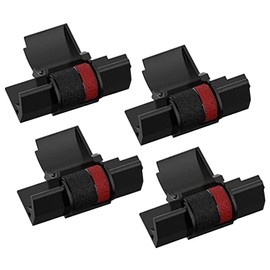 Alppihym Pack of 4 Printer Cartridge IR-40T, Ink Roller, Black and Red, Compatible with Sharp EL-1750V, EL-1801V FR2650A/2650TB, Casio IR40T HR 150 TEC- Size 745, CP13/MP-12D/MP -120DH etc