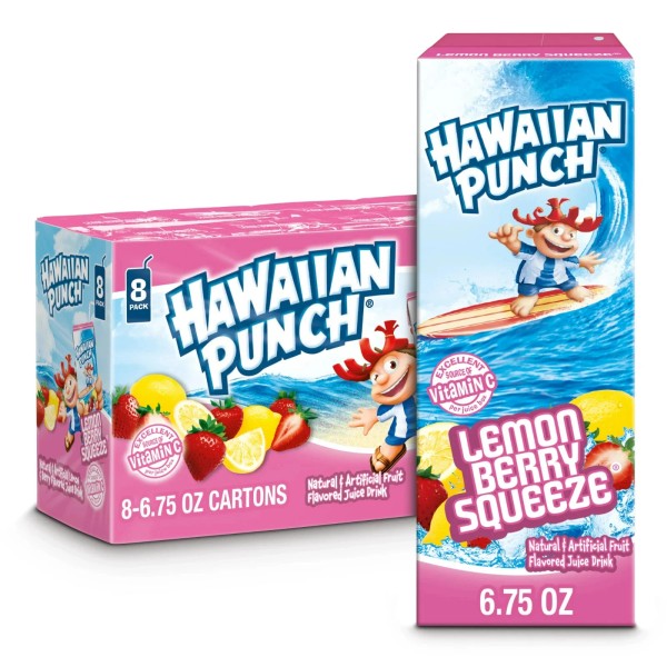 Hawaiian Punch Lemon Berry Squeeze Juice Drink, 6.75 fl oz,