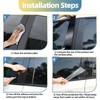 6pcs Glossy Black Exterior Door Window Pillar Posts Molding Cover