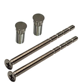 M5 x 90mm Chrome Door Handle Pozi Screws with Security Bolt Carriage Sleeve Male to Female Connecting Screws for Door Handle, Knobs Es-cutcheons and Others (Pack of 2)