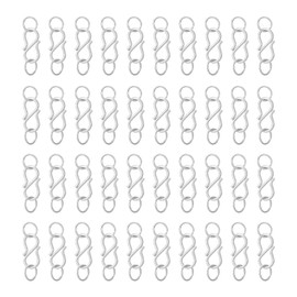 UNICRAFTALE About 50Pcs S Clasp Stainless Steel S-Hook Clasps with 100pcs Jump Rings 4.6mm Hole Small S Hook Clasps Connectors Metal Hook Accessories for DIY Necklace Bracelet Jewelry Making