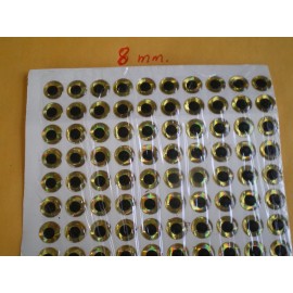 Unbranded 260 PCS. 3D 8MM GOLD HOLOGRAPHIC FISHING LURE EYES/FLY TYING JIGS/CRAFT DOLLS