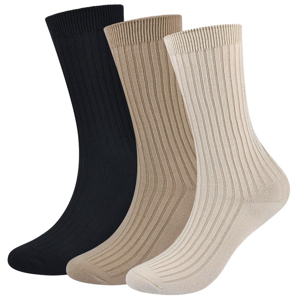 Women Dress Socks Soft Cozy Crew Socks Casual Knit Fall