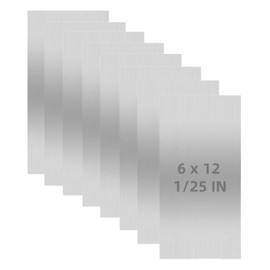 LDHHYH 8 Pack 6061 Aluminum Sheet Metal 12 x 6 x 1/25 (0.04") Inch, 1MM Thin Aluminum Metal Plates Covered with Protective Film, Flat Plain Aluminum Sheet Plate for Crafting, Industrial