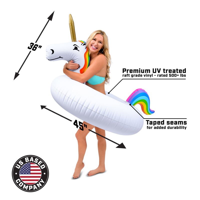 GoFloats Unicorn Pool Float Party Tube - Inflatable Rafts, Adults