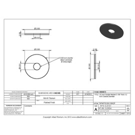 Allied Titanium 0000873, (Pack of 2) 1/2 Inch Fender Washer 0.109 Thick X 2 Inch Outside Diameter, Grade 5 (Ti-6Al-4V)