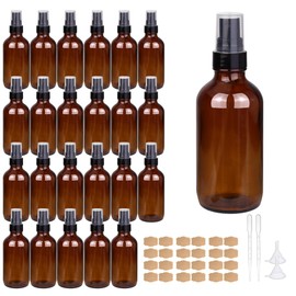 GIVAMEIHF 4oz Amber Glass Spray Bottles Mist Sprayer Set of 24,Empty Small Spray Bottle Fine Mist Spray Refillable Containers,Mini Travel Bottle Spray Bottle Make Perfect Oil,Perfume,Body Sprays