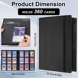 hautllaif 9 Pocket Trading Card Binder, Card Binder with 360 Side Loading Pockets Sports Card Book Card Folder Card Album Card Holder Fit for MTG Football Play Cards