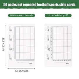 100 Pieces Football Squares Board Pull Tabs Gambling Tickets Super Football Bowl Sports 25 Square Football Pool Cards for Baseball Sports Box Game Betting Party Playing Scratch Off Cards (100)