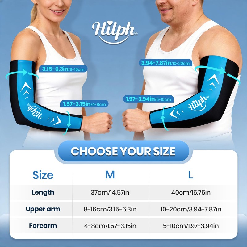 Hilph Full Arm Elbow Ice Pack Sleeve for Pitchers, Extended-Length