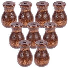 SOFPLATE 12Pcs Curtain Cord Ends Blind Pull Cord Knobs Brown Natural Wooden Hanging Blinds Roman Shades Tassel Drawstring Pendant Drops Ball Ends Pulls for Window Curtains Home Crafts Accessories