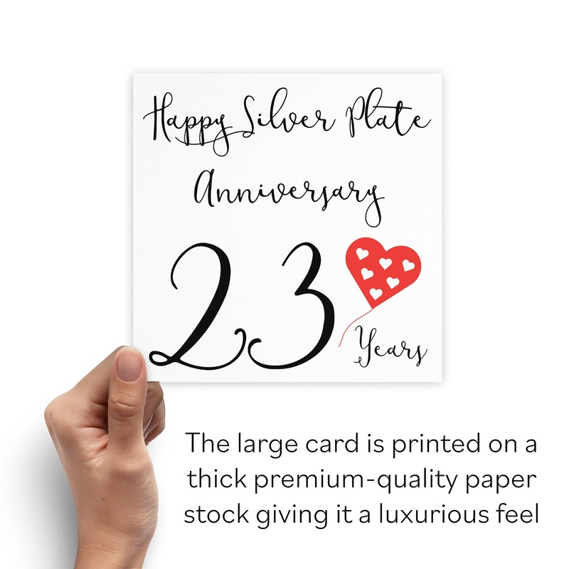 Hunts England - Large 23rd Wedding Anniversary Card - Happy