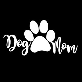 STICKER DAD Dog Mom V3 Vinyl Decal by stickerdad® - Size: 7", Color: Reflective White - Windows, Walls, Bumpers, Laptop, Lockers, etc.