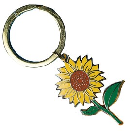 HAPPILY PLANTS Cute Yellow Sunflower Keychain for Women – Enamel Sunflower Bag Charm – Aesthetic Sunflower Keychain Accessories – Flower Gift Idea