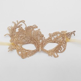 TFTSR Masquerade Masks for Women Couples & Men - Adults Party Lace Costume Mardi Gras & Venetian Dress Mask in Black & Gold