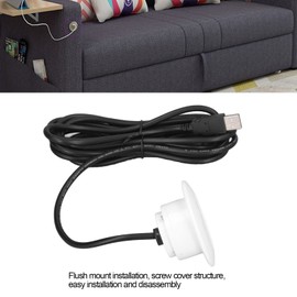 Powered USB Hub Socket Recessed USB Power Strip Outlet, Double USB Charge Station, 5V Sofa USB Power Hub Wiring Board Power Outlet Socket for Sofa, Couch, Table, Bedside (White)