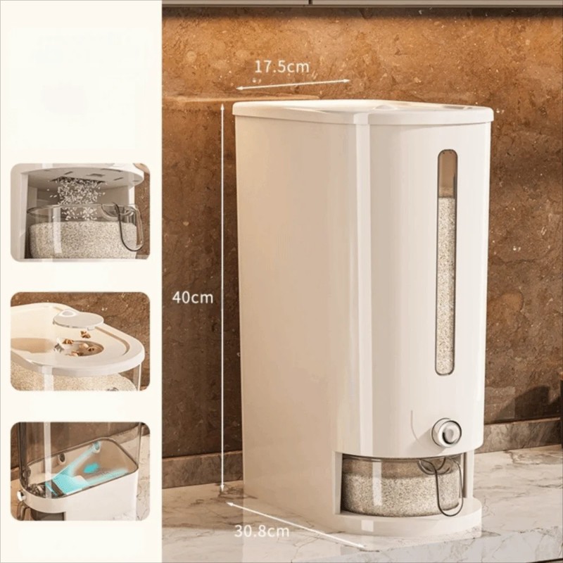 5KG Rice Dispenser for Kitchen Storage – Sealed Dry Food