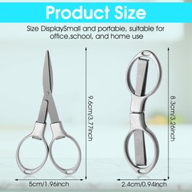 Folding Scissors TSA Approved 2 Pcs Travel Scissors TSA Approved Travel Scissors Stainless Steel Small Scissors Silver Mini Badge Scissors For Home Office Travel Safe Portable Pocket Scissors