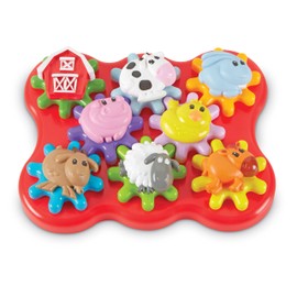 Learning Resources Build & Spin: Farm Friends, Fine Motor Toy, 17 Piece Set, Ages 2+