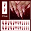 Christmas Press on Nails Long Almond Fake Nails with Cute