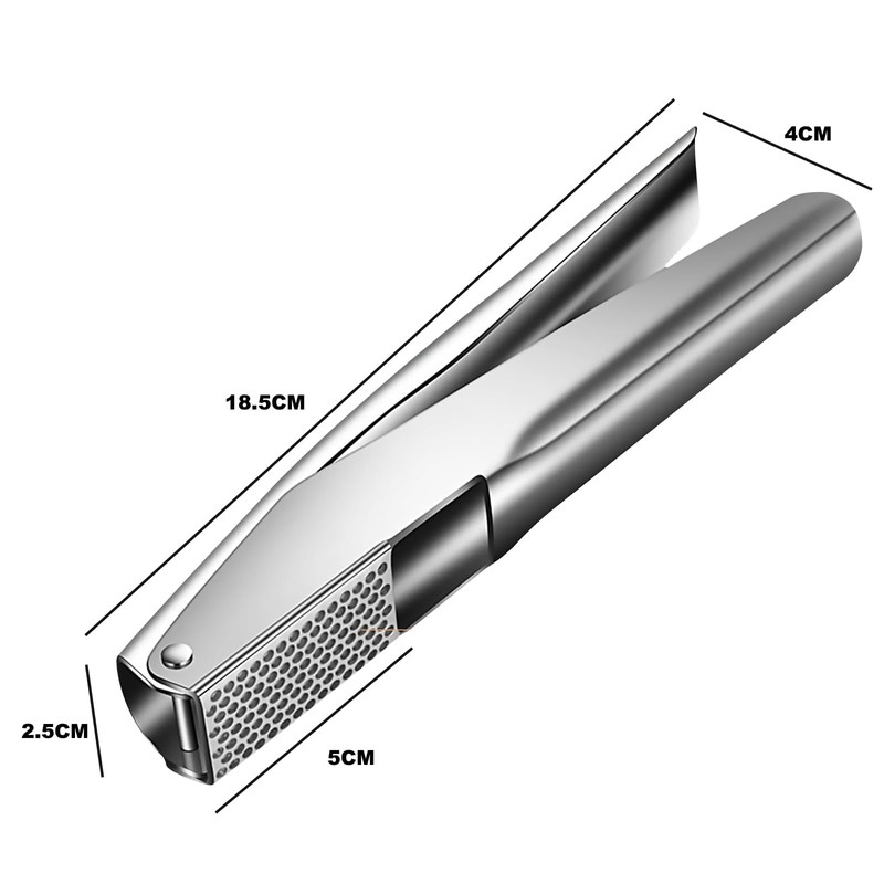 GisWell Stainless Steel Garlic Press - Rustproof, Dishwasher Safe, No
