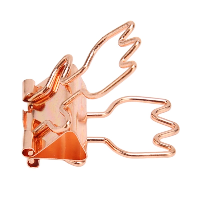 100Pcs Rose Gold Hollowed Long Tail Binder Paper Clips Beautiful