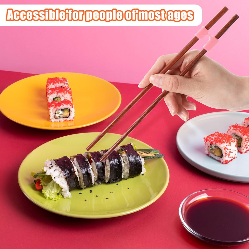 100 Pcs Reusable Chopsticks Helper Multicolor Plastic Practice Chopstick Trainer