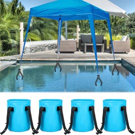 HFYZZ 4 Pack Water Shade Canopy Float Kit for Floating Pool Umbrella, PVC Pool Canopy Floating Bags Wind Anchor Weight Buckets