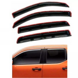 EZ Motoring For 2024-2025 Toyota Tacoma 4pc Smoke Window Sun Rain Visors Wind Guard Crew Cab