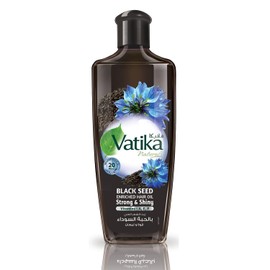Vatika Naturals Dabur - Aceite para el cabello enriquecido con semillas negras – Suero fortalecedor y potenciador del brillo con extracto de semillas negras para la vitalidad del cuero cabelludo
