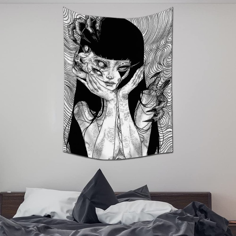EWRITN Canvas Anime Tomie Revenge Junji Ito Tapestry, Hanging Dorm