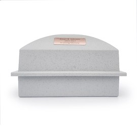 Crowne Vault Urn Vault for Underground Burial | Holds Adult Human Ashes and Cremation Urns for Cemetery and Ground Burials | Made in The USA (Regent, Granite Grey with Nameplate)