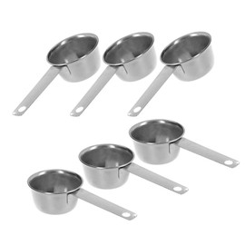 6pc STAINLESS STEEL ALAZCO COFFEE MEASURING SCOOP 1/8 CUP - Kitchen Baking Cooking Measuring Scoop Spice Herbs Salt Sugar Flour Cocoa Protein Powder Keto Cream Scoop