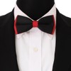 DQT New Plain Black & Red Mens Bow Tie