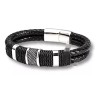 Dtup Pulsera Para Hombre Piel Cuero Genuino Broche Magnético