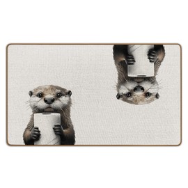WTOGQ Funny Otter Bathroom Mat, Otter Welcome Mat for Bathroom Washroom Restroom, Animal Front Door Mats Indoor Outside Entrance, Coastal Beach Decor Doormats 17x29 Inch