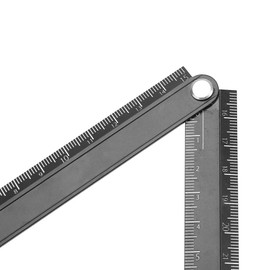 Fafeicy 0-300mm Folding Ruler, Aluminium Alloy Ruler, 90° Folding Metal Stationery Rule