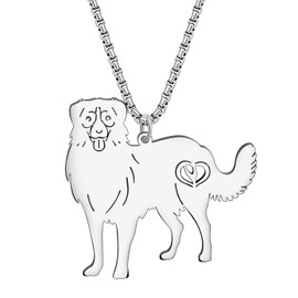 LONYOO Stainless Steel Cute Dog Pendant Necklace Dainty Plated Silver Gold Necklace for Women Girls Pets Dog Gifts Jewellery, Stainless Steel, No Gemstone