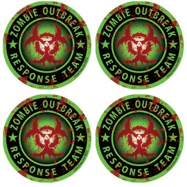 Zombie Outbreak Bloody Hard Hat Stickers 4 Pack #HH023